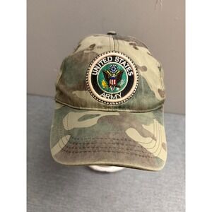 United States Army Hat Mens OSFA Green Camo Baseball Cap Embroidered Patch